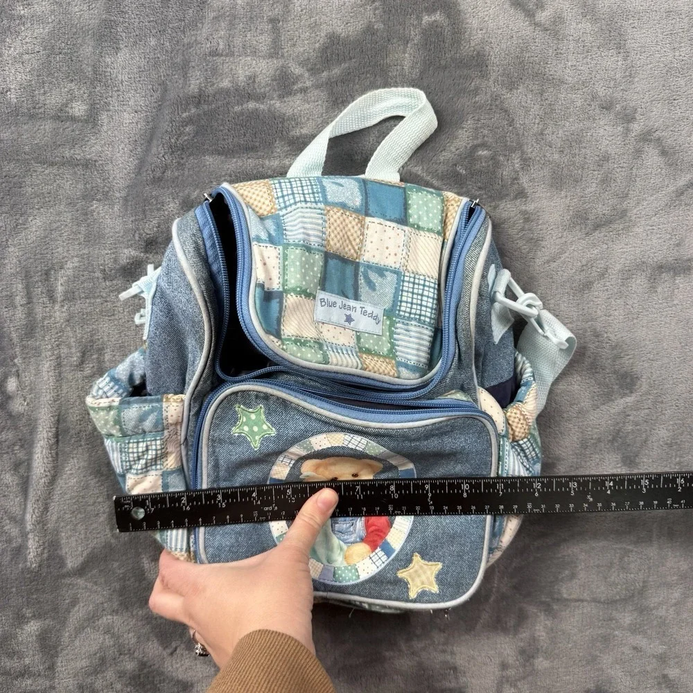 Blue Jean Teddy Bear Springs Blossom Demin Bottle Diaper Tote Bag Baby